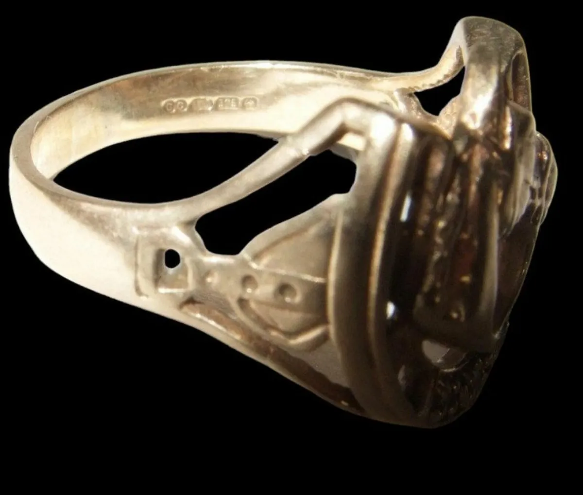 Vintage 9ct Yellow Gold & Diamond Gentlemans Ring - Image 4