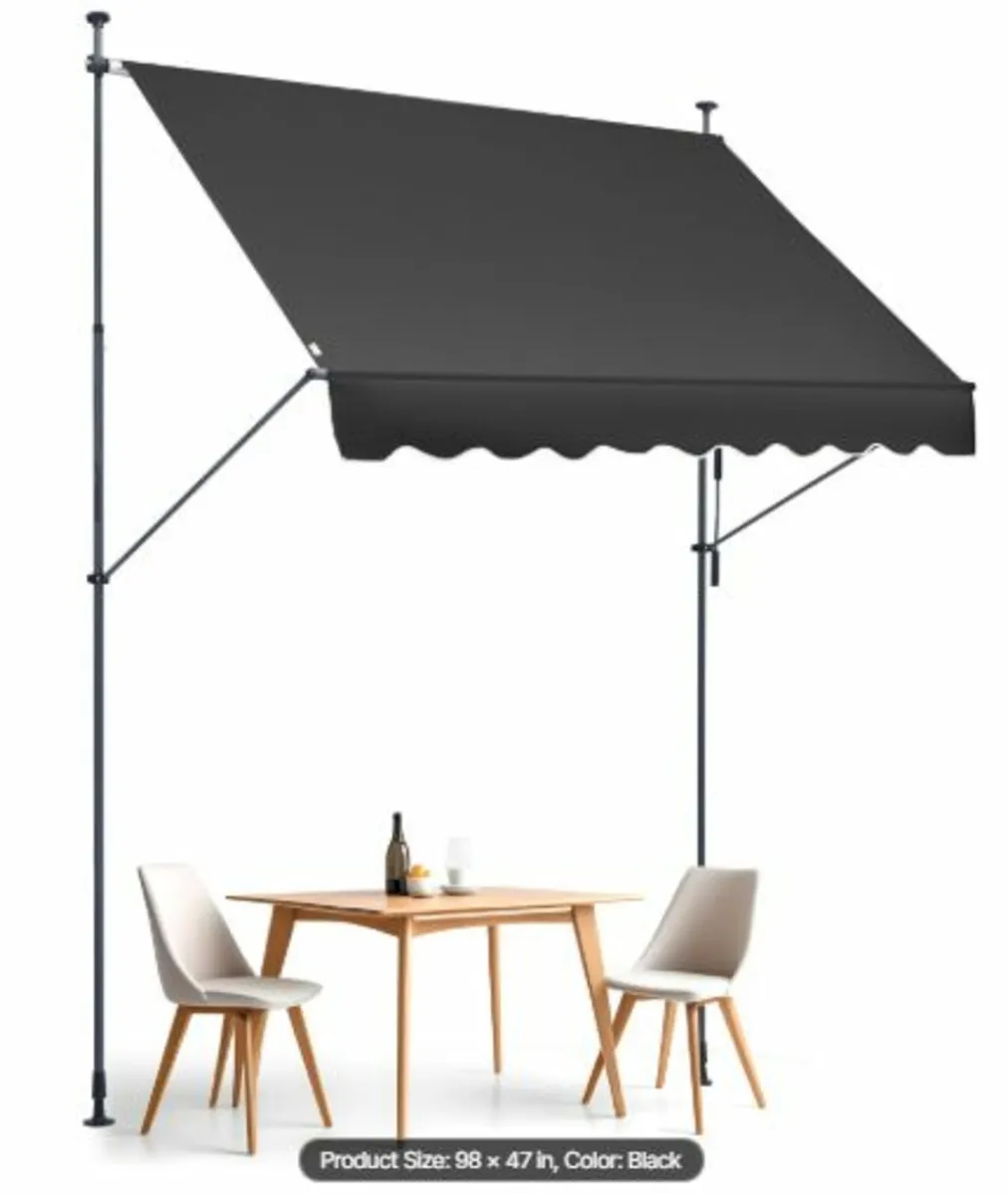 98x47" Patio Awning Retractable Patio Canopy - Image 2