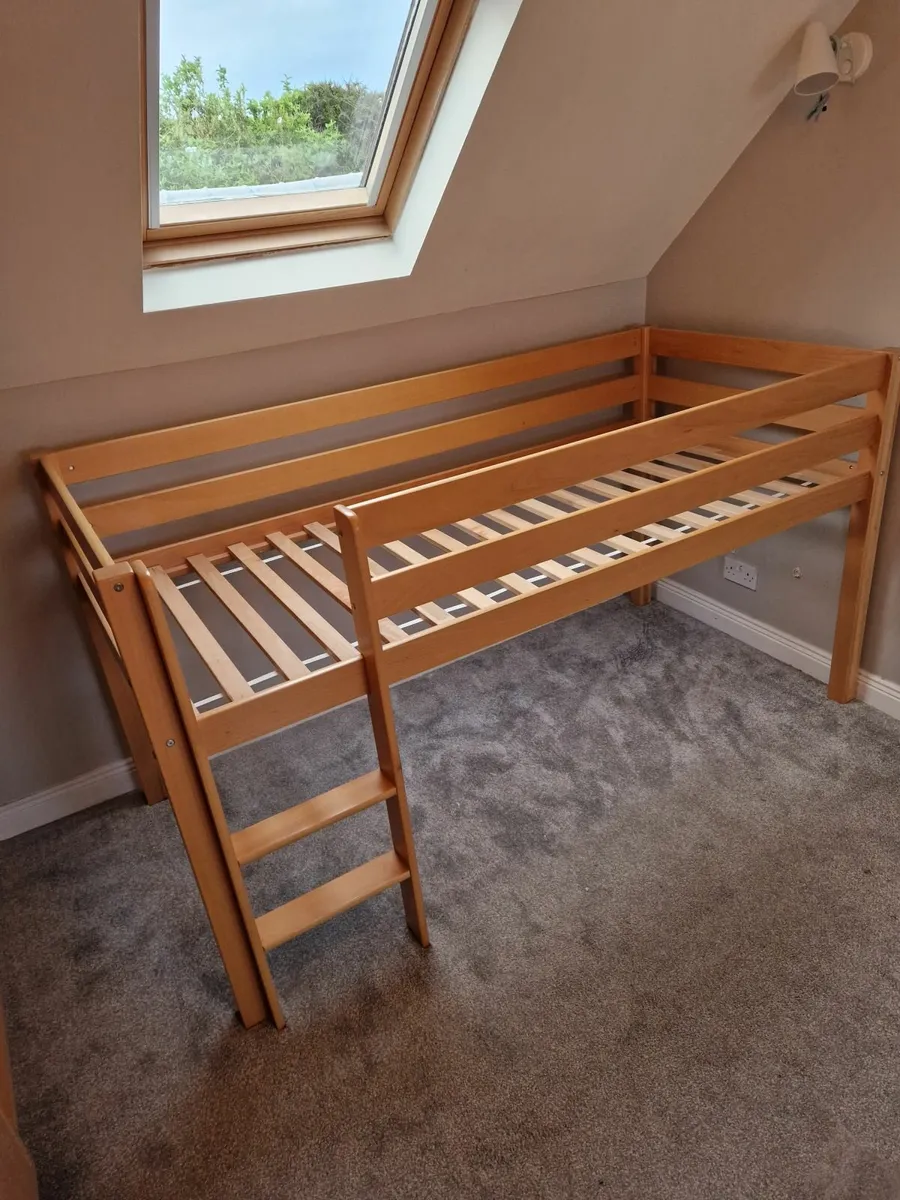 bunk bed and velvet chair - Image 1