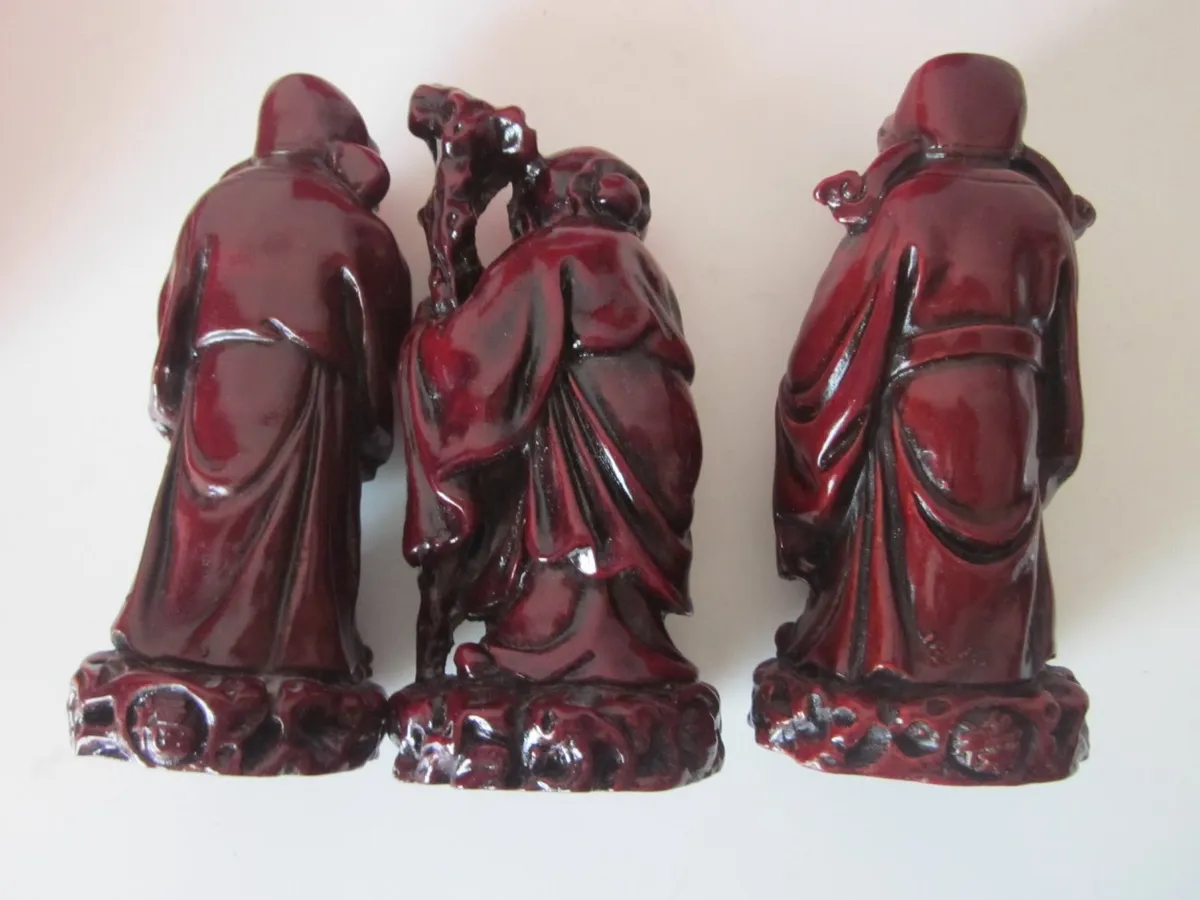 Chinese Feng Shui Three Wise Men Figurines - Image 2