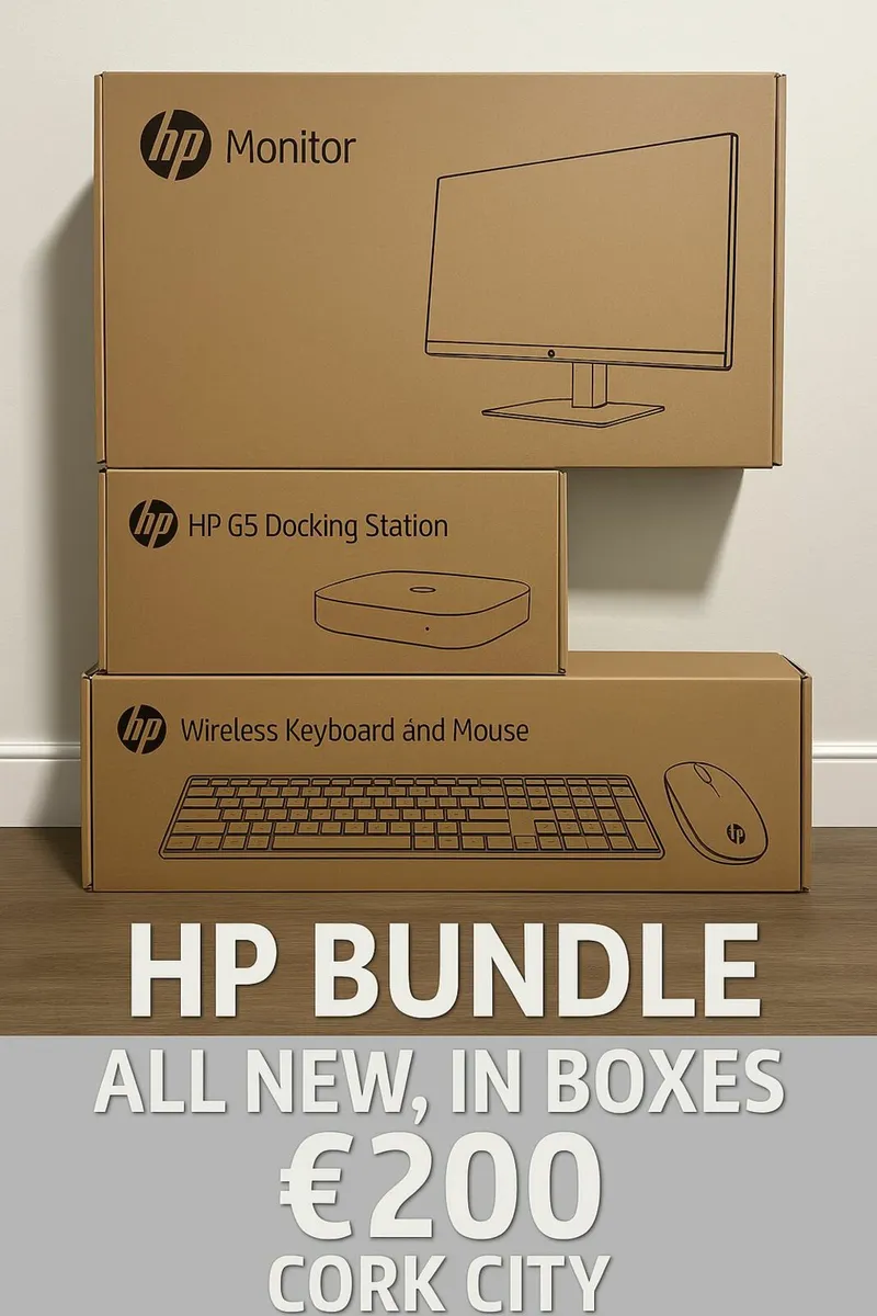 HP Monitor , Docking Station, Wireless Keyboard - Image 1