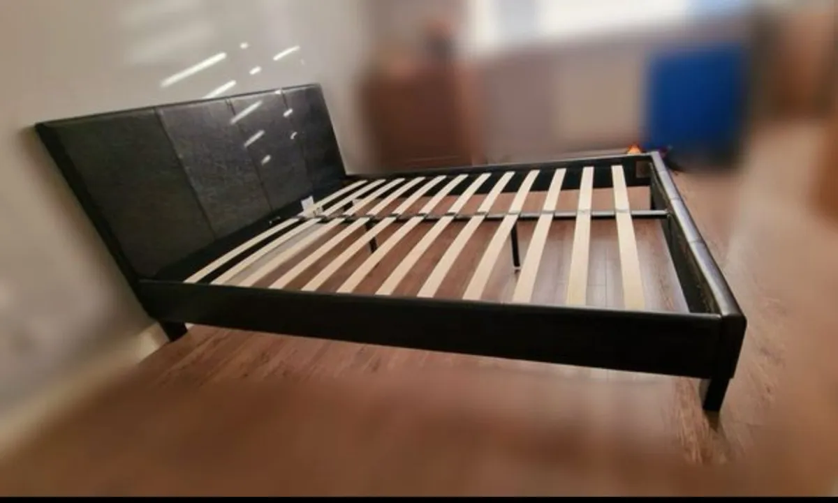 As New - 4 Ft 6” Solid Double Bed Frame - Deliver - Image 2