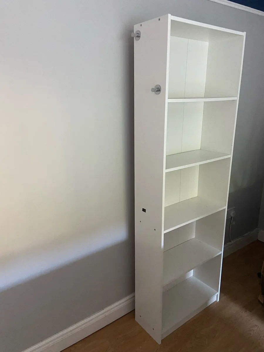 Tall white shelving unit - Image 1