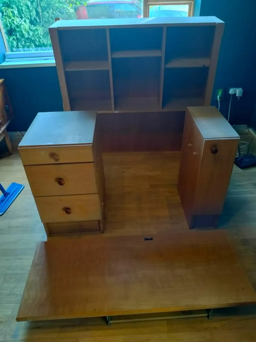 Wooden shelf / desk unit - Image 4