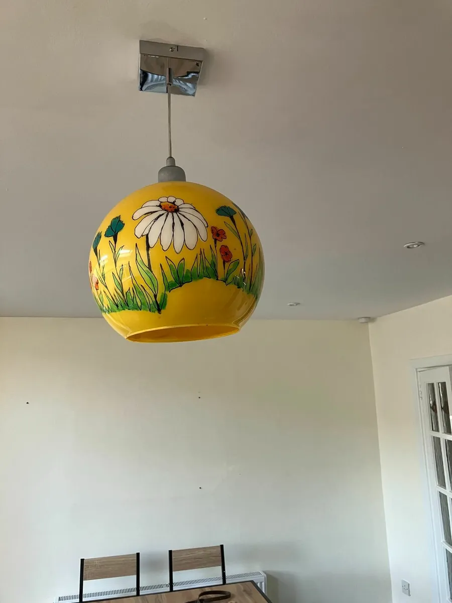 Ceiling Light Fixtures - Hand painted glass unique - Image 4