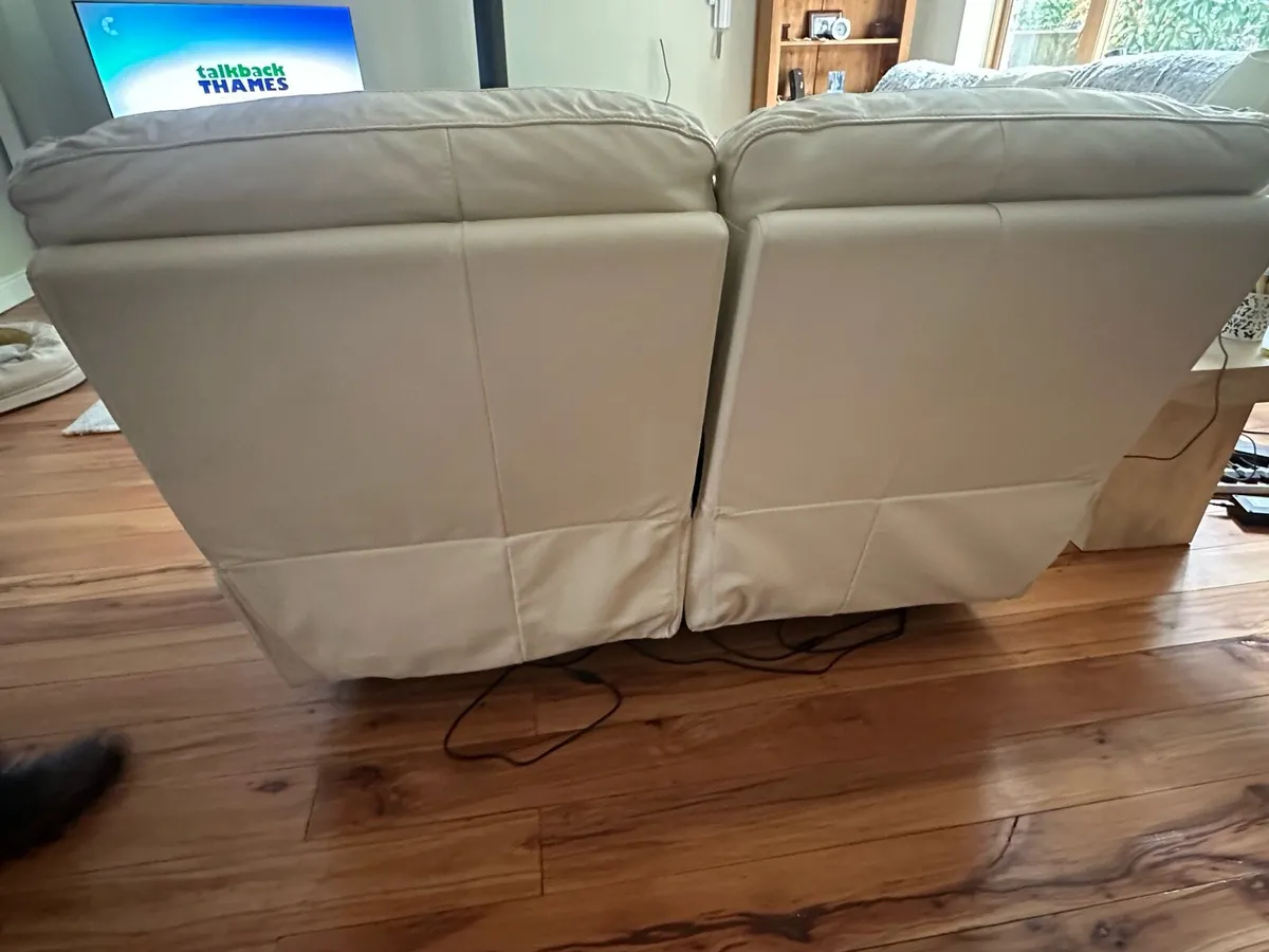 3 and 2 Real Leather Sofas - Image 3