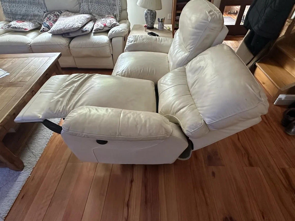 3 and 2 Real Leather Sofas - Image 4