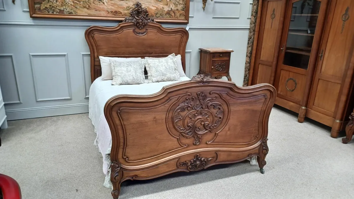 Bed Louis XV - very special - plus base - Image 3