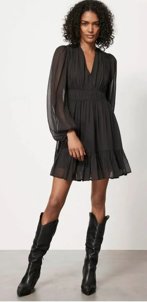 Mint Velvet dark grey ruched waist mini (worth€139 - Image 3