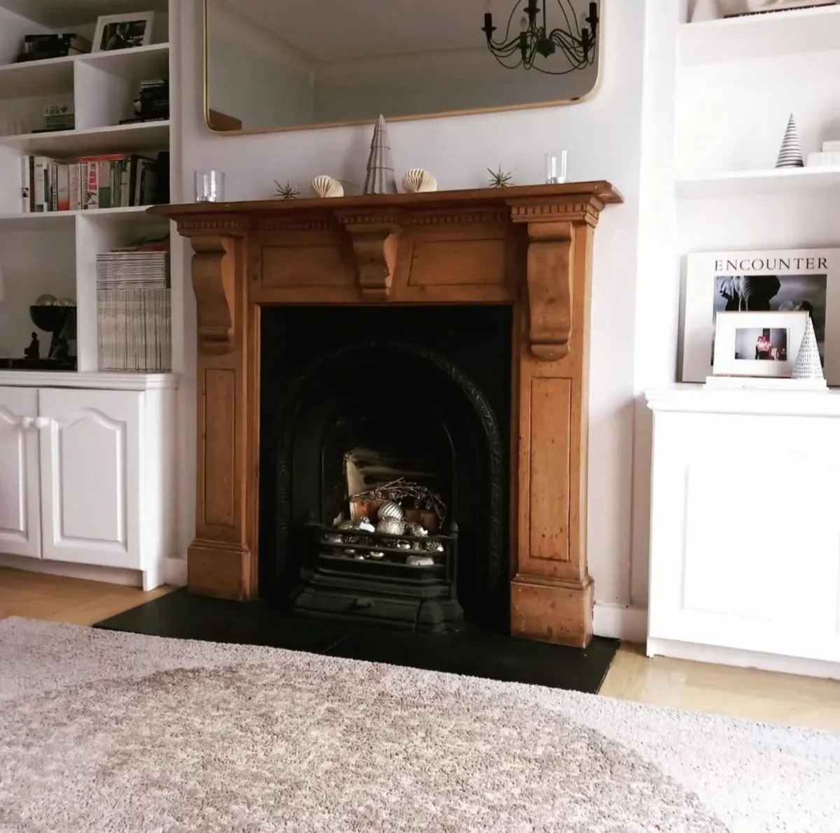 Solid wood fireplace surround - Image 1