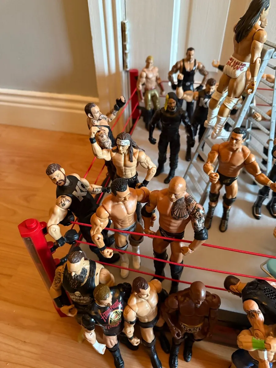Wwe elite scale ring ,50 wrestling figures + belt - Image 2