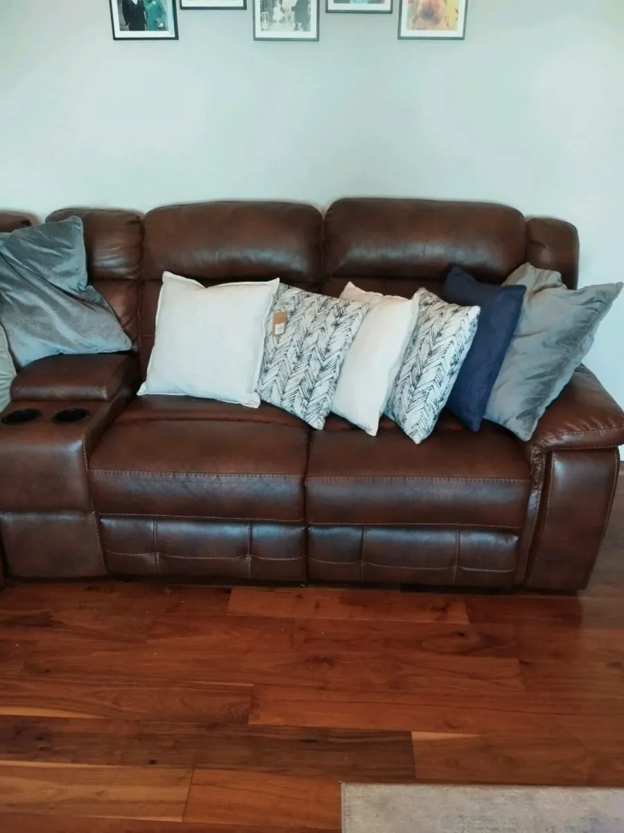 Leather Corner Sofa - Image 1