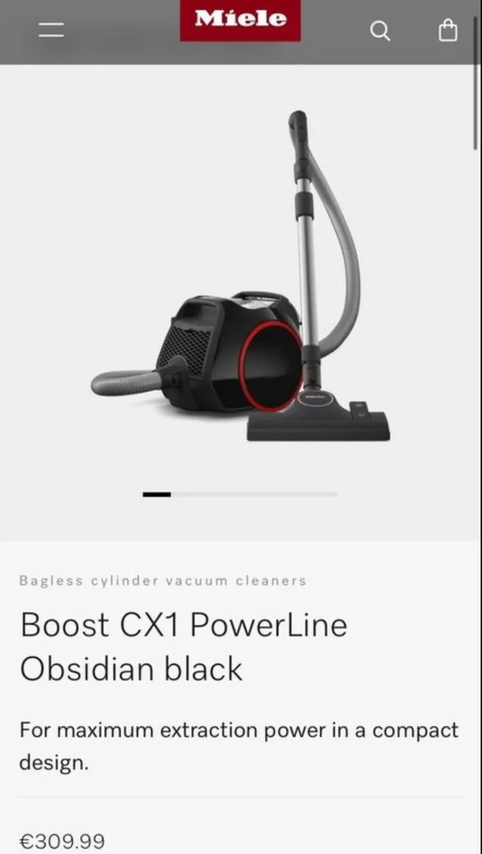 Miele CX1 Boost Bagless Black Vaccum - Image 1