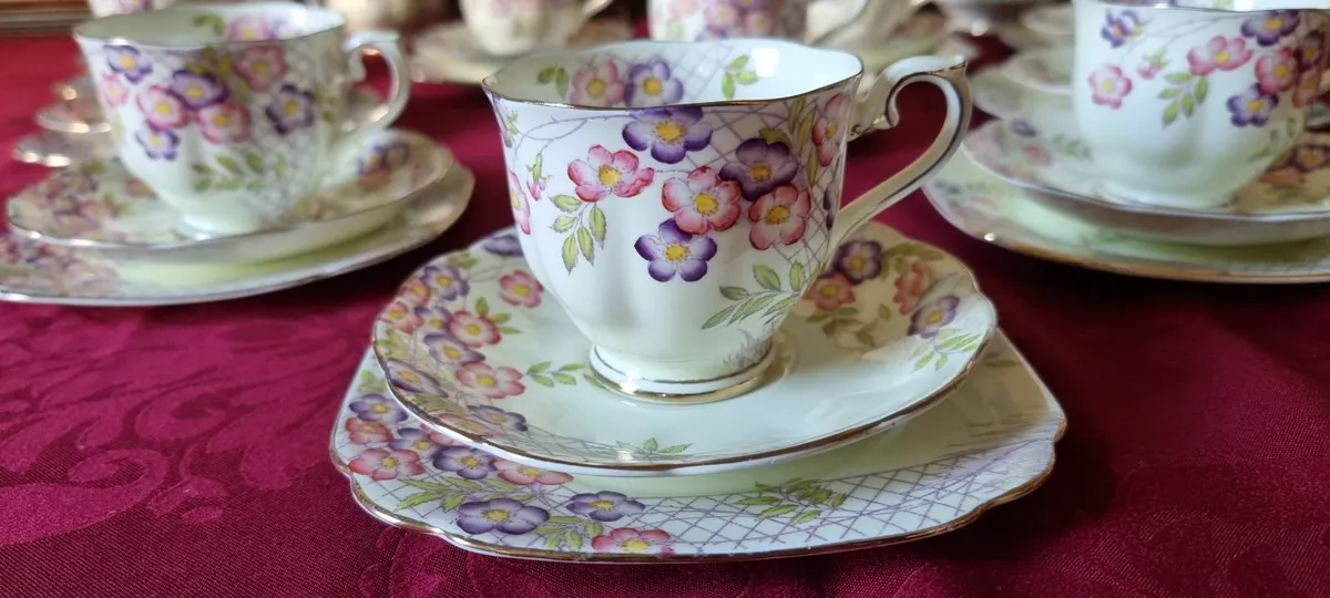 33 Pc. Royal Albert Crown China 10 Person Tea Set - Image 1