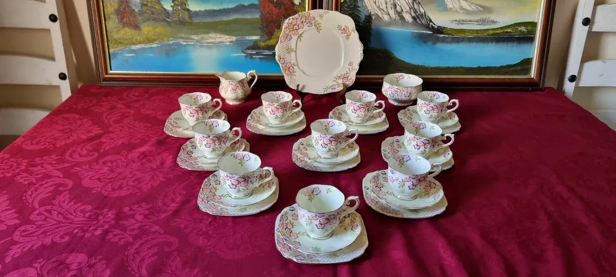 33 Pc. Royal Albert Crown China 10 Person Tea Set - Image 4