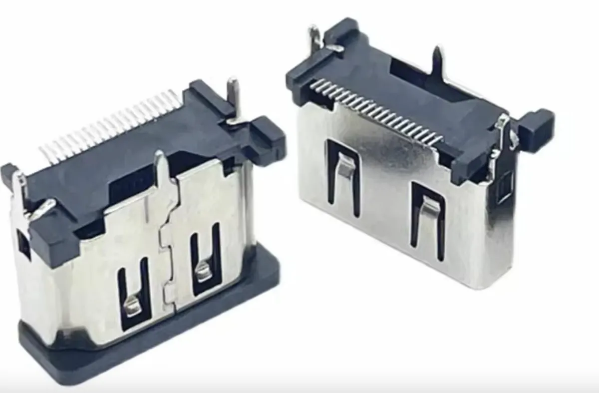 Female HDMI Connector 19PIN SMD 180 Degree PCB Rec