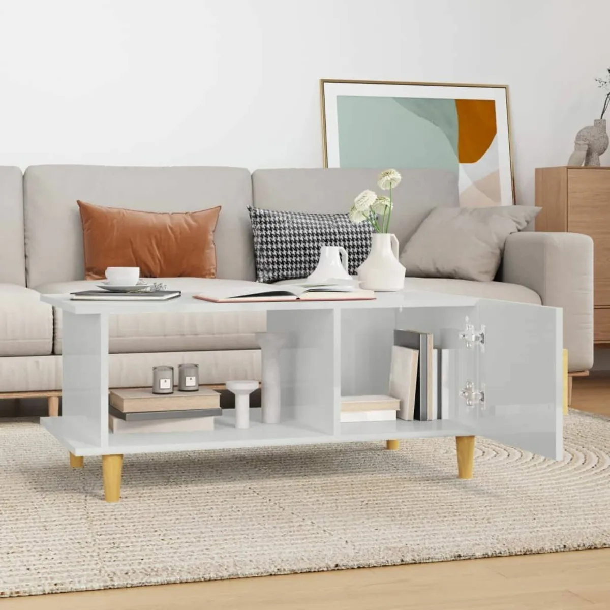[Free P&P] New High Gloss White Coffee Table - Image 2