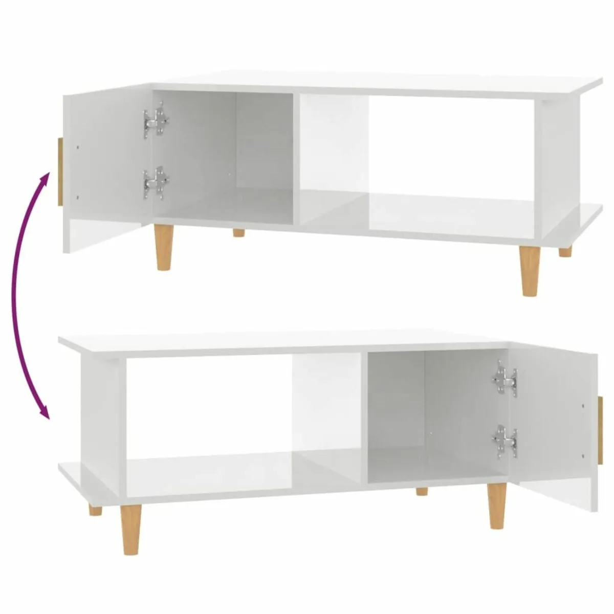 [Free P&P] New High Gloss White Coffee Table - Image 3