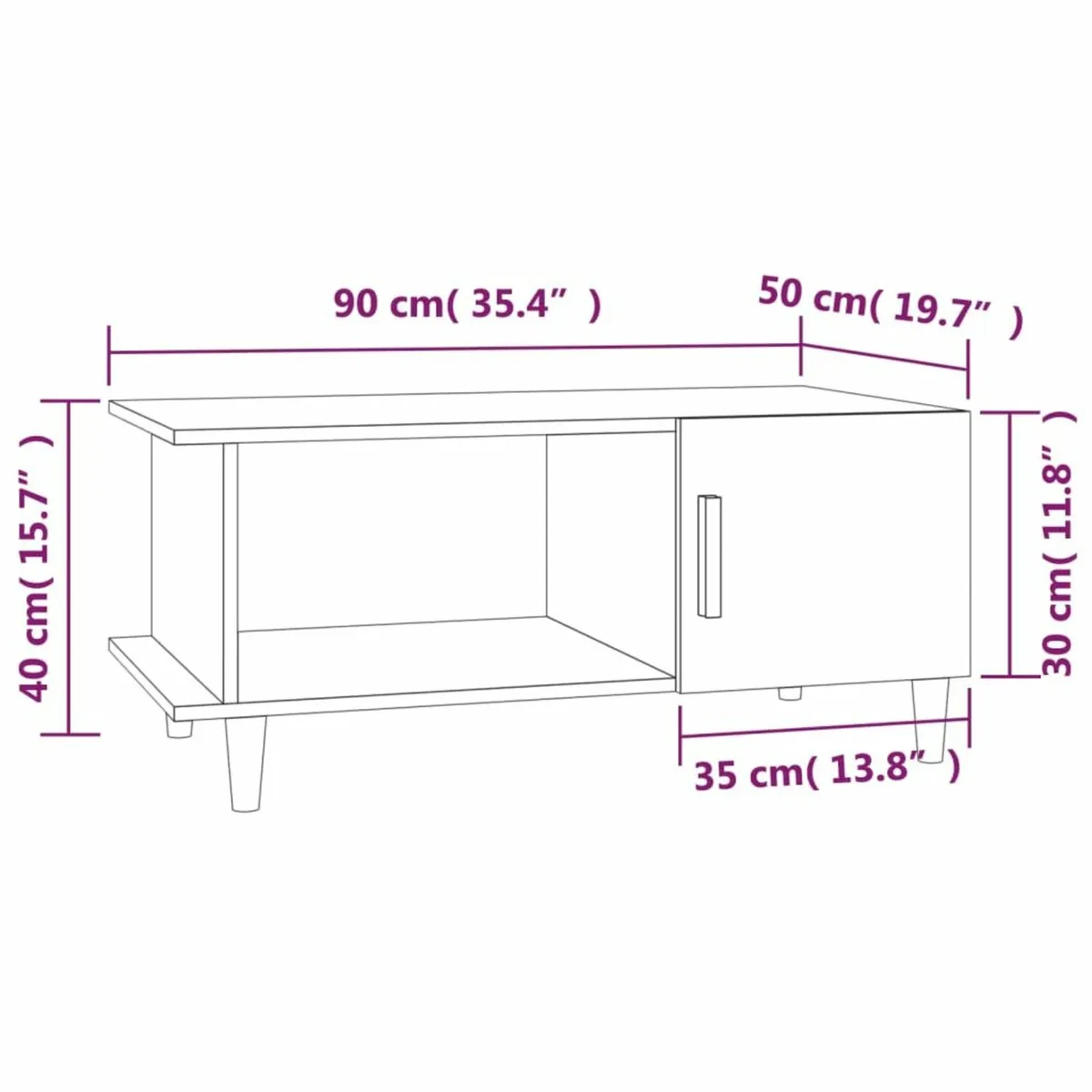 [Free P&P] New High Gloss White Coffee Table - Image 4