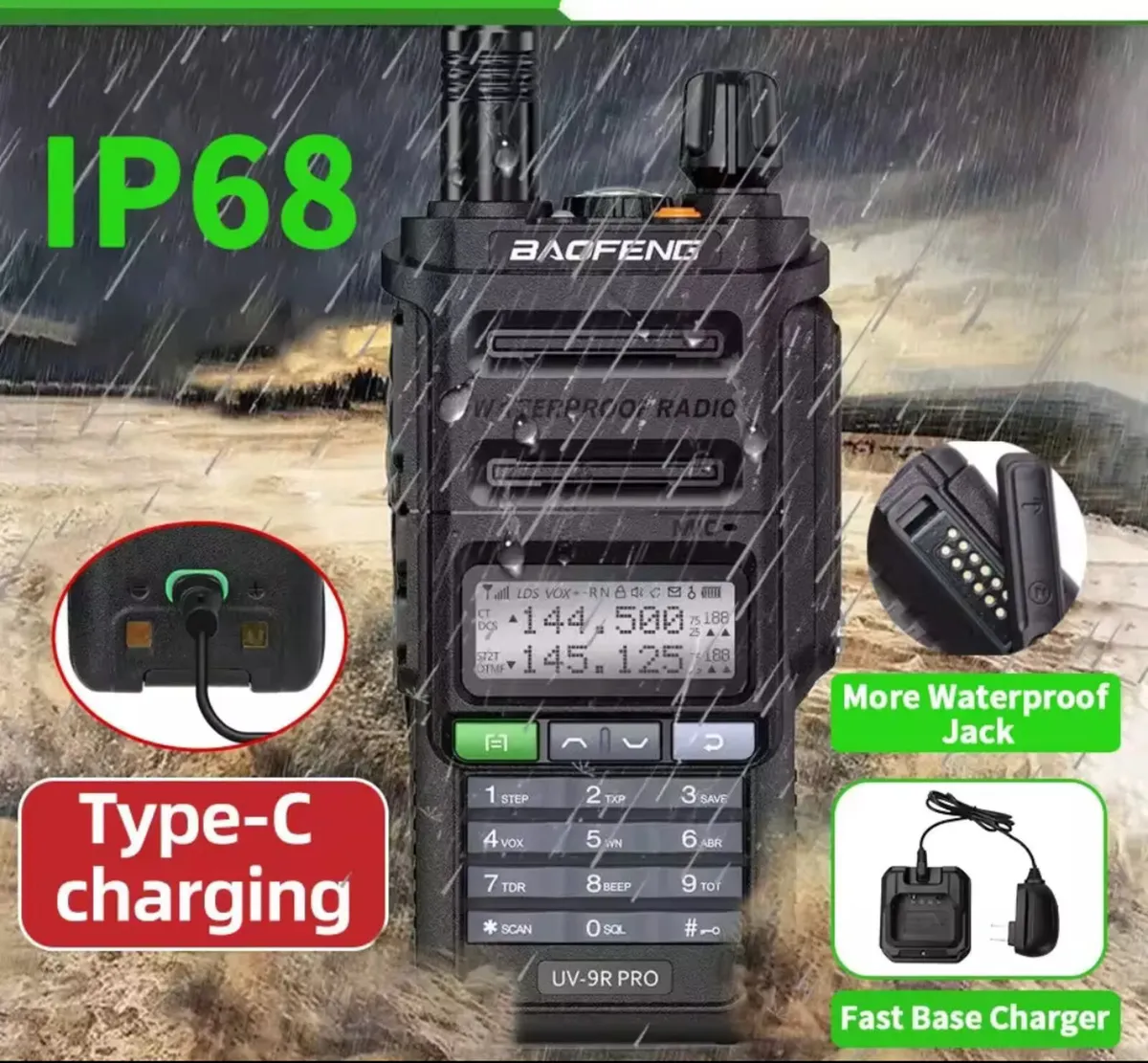Baofeng UV-9R PRO Waterproof long range ham radio - Image 1