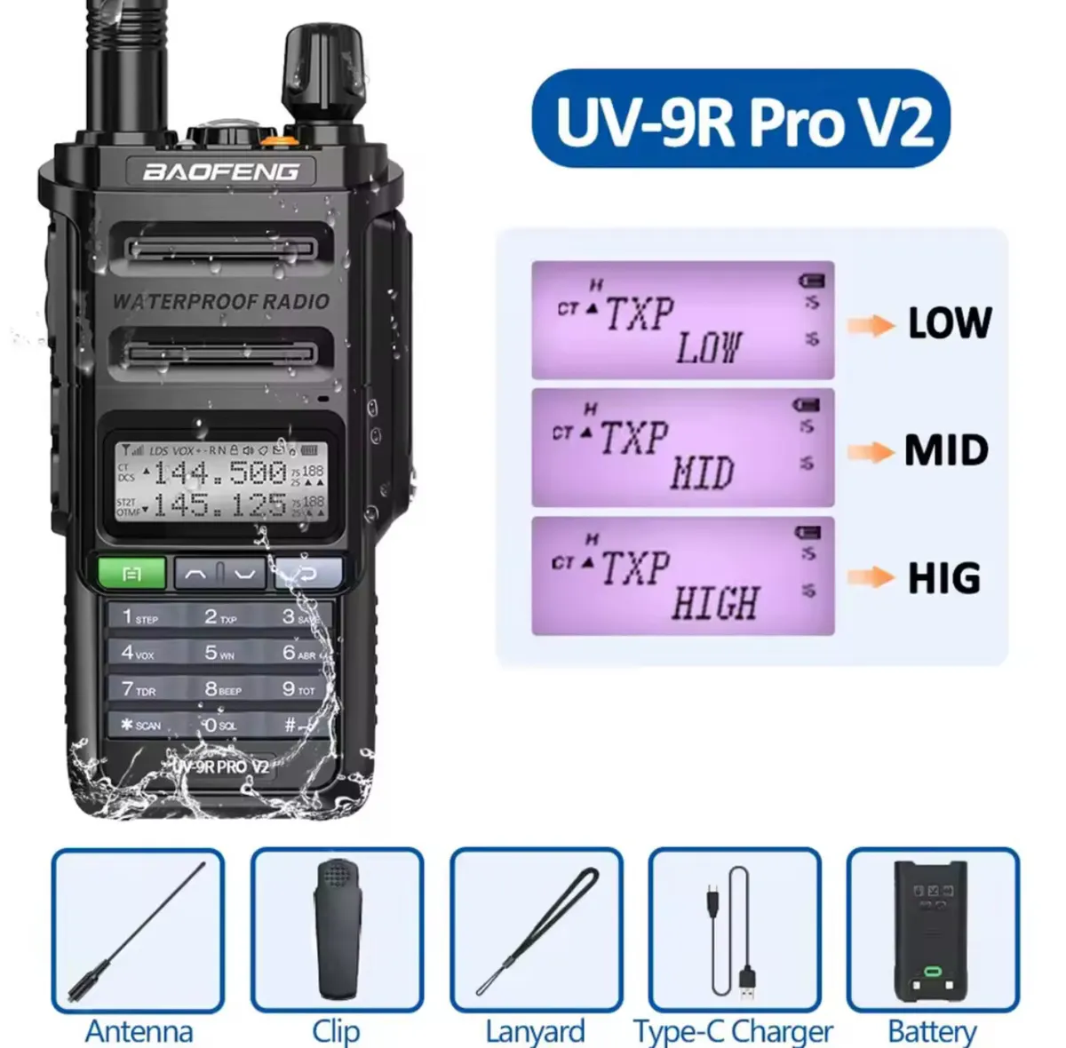 Baofeng UV-9R PRO Waterproof long range ham radio - Image 4