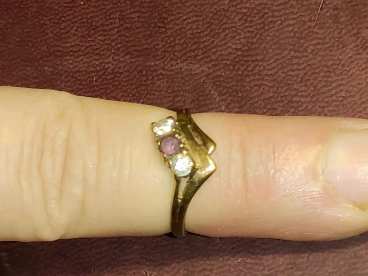 PINK SAPPHIRE, 9CT Old Gold Vintage Dress Ring ! - Image 4