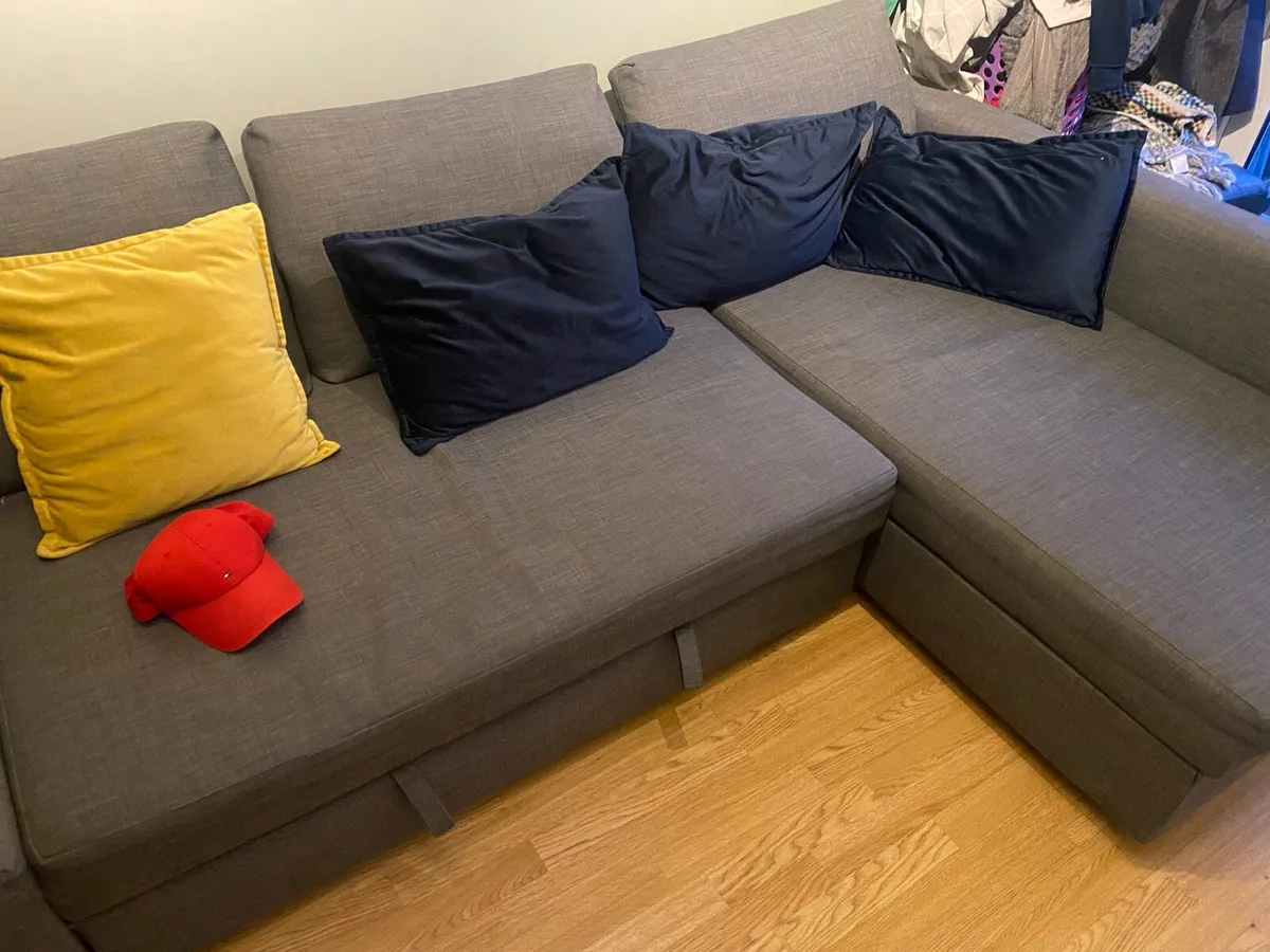 Sofa double bed / leather arm chair / leather two - Image 1