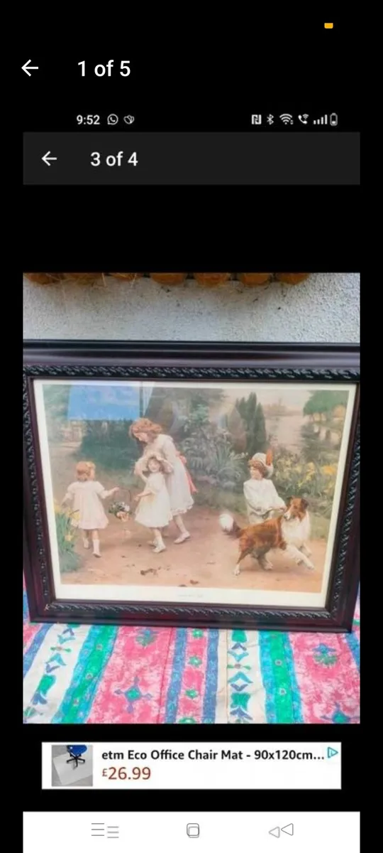 Mahogany Framed picture, " love at first sight" - Image 1