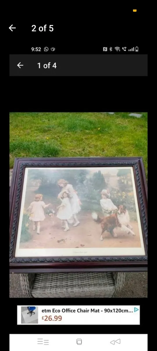 Mahogany Framed picture, " love at first sight" - Image 2