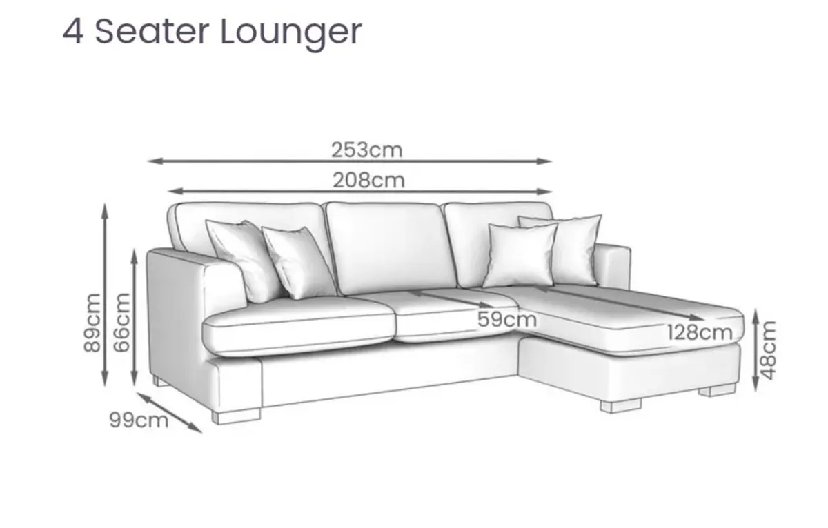 L shaped sofa and pouffe - Image 4