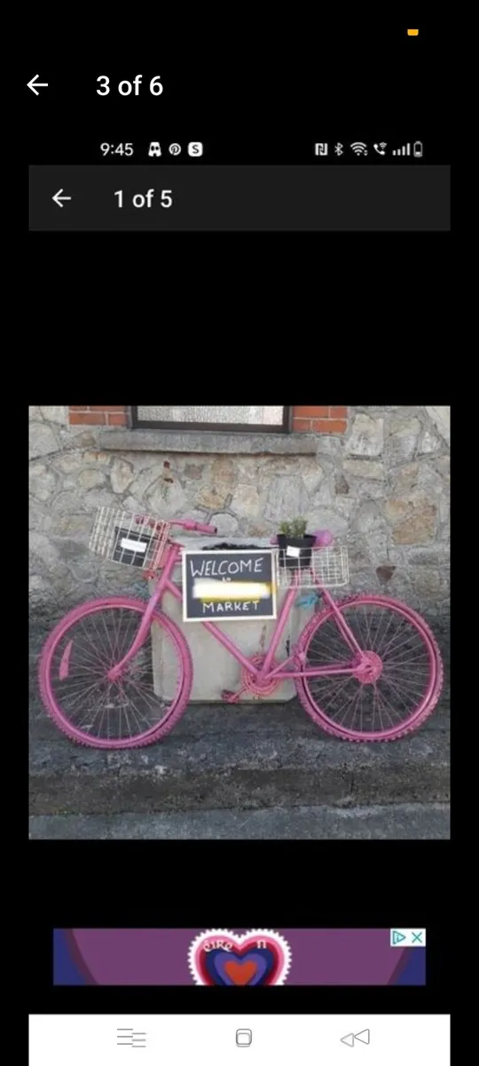 Pink bike, put together for display purposes only. - Image 1