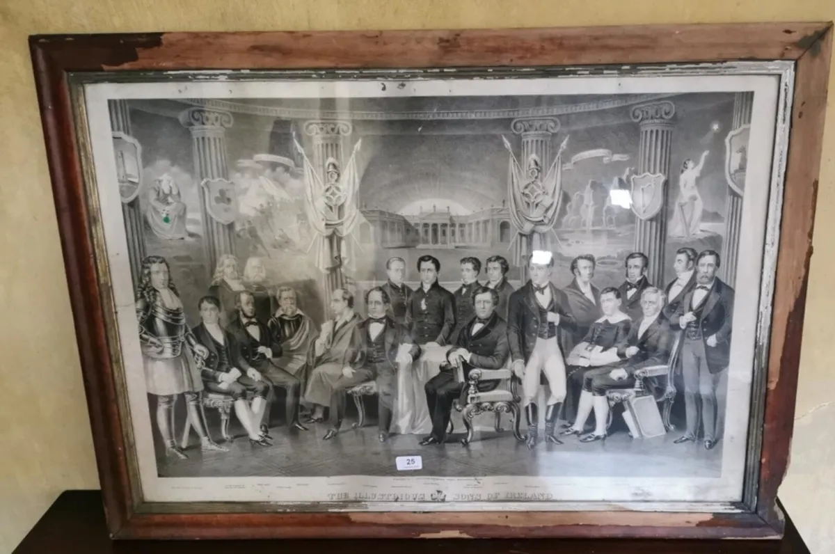 Illustrious Sons of Ireland Print c 19c