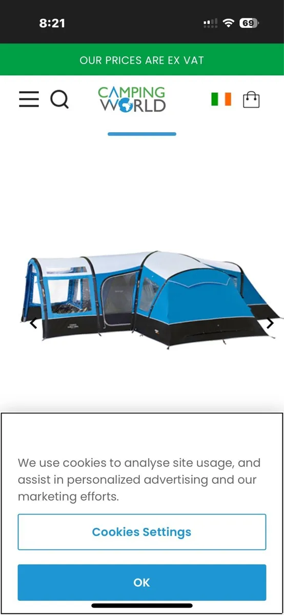 Vango Diablo 1200XL air beam Tent - Image 1