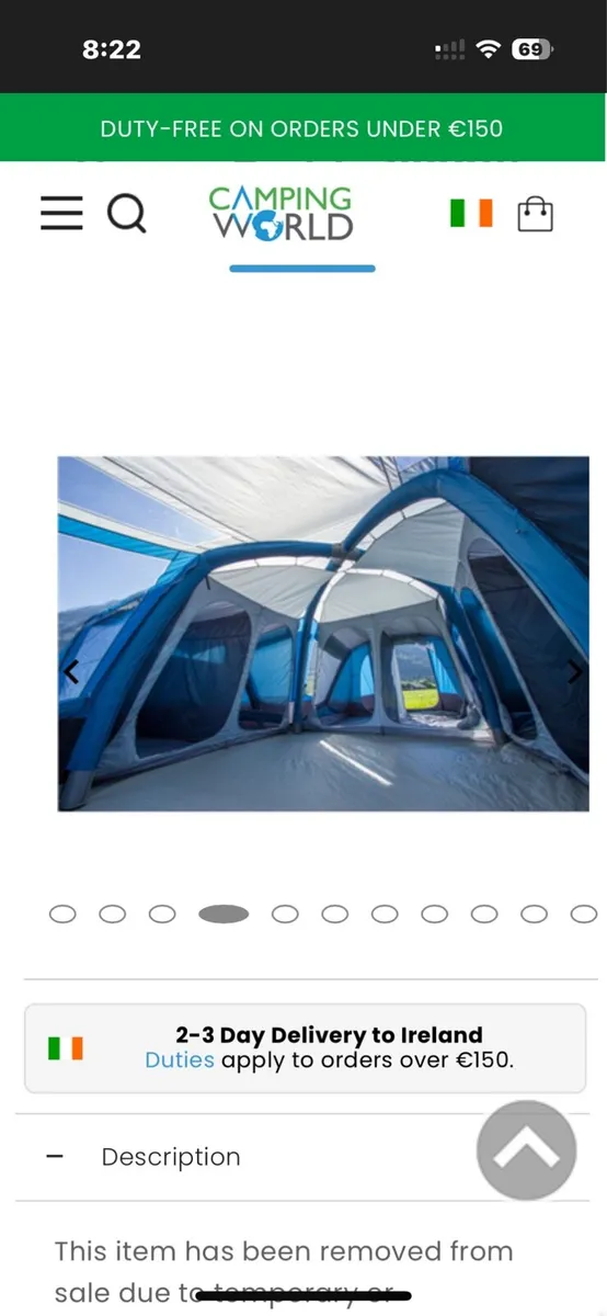 Vango Diablo 1200XL air beam Tent - Image 4