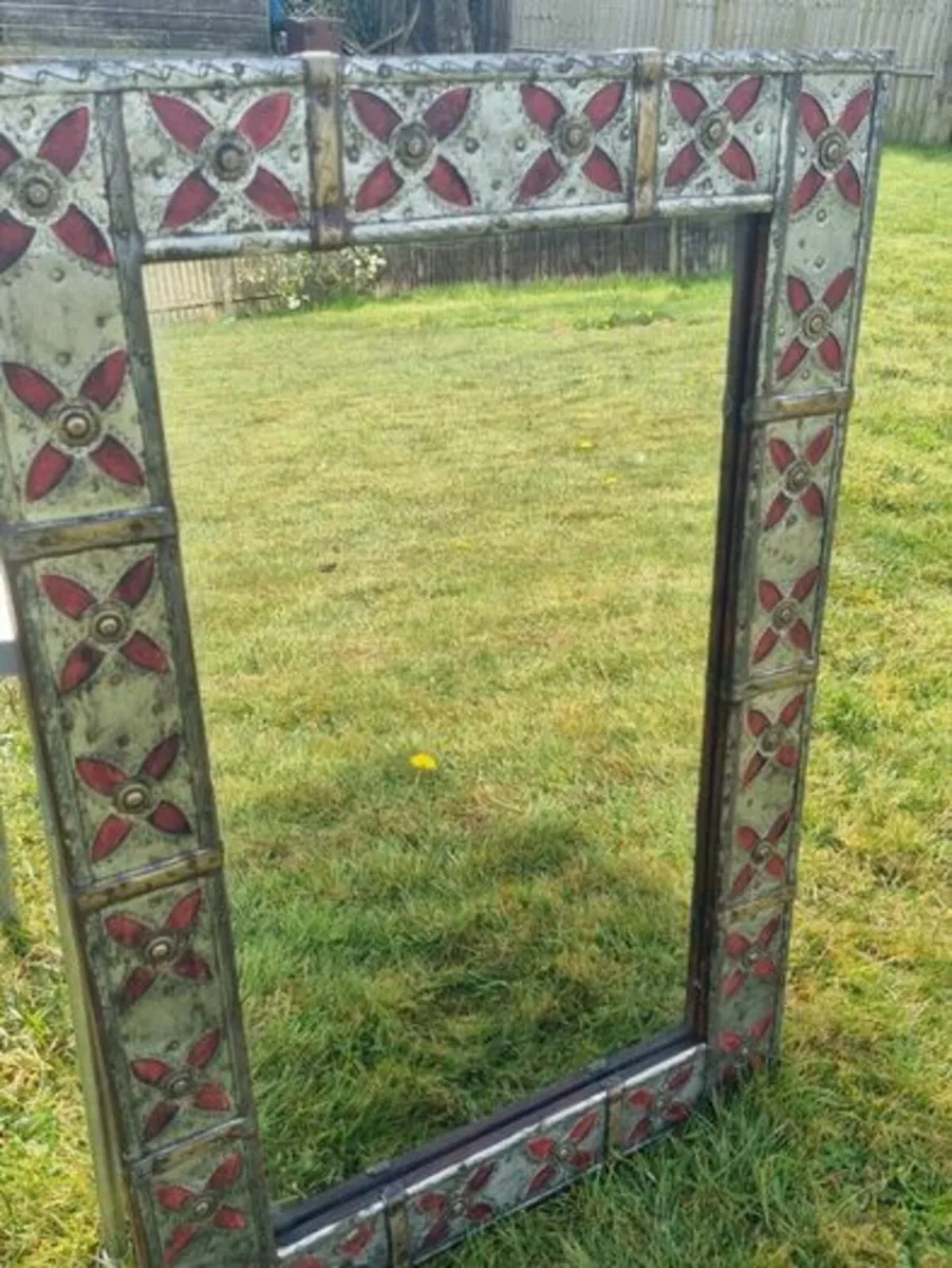 Vintage arts & crafts large mirror - Image 1