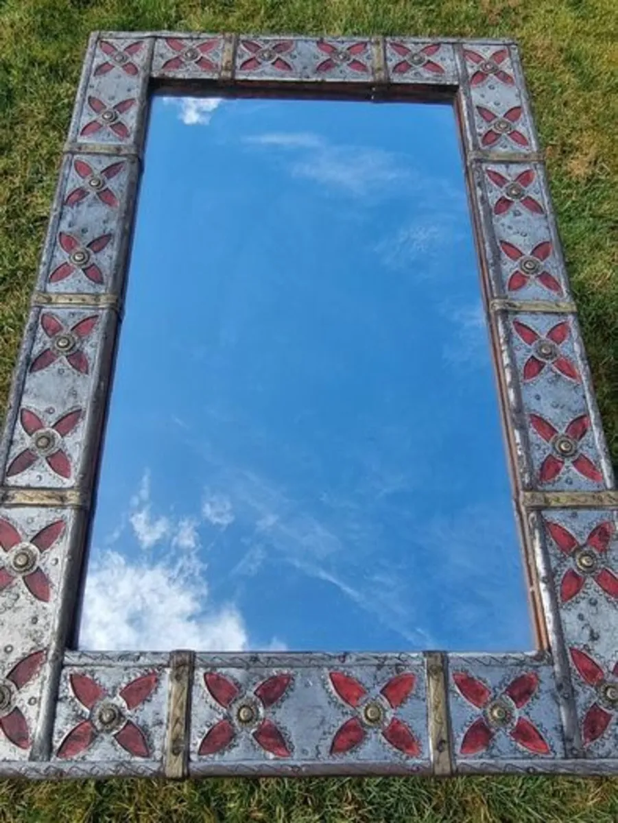 Vintage arts & crafts large mirror - Image 3