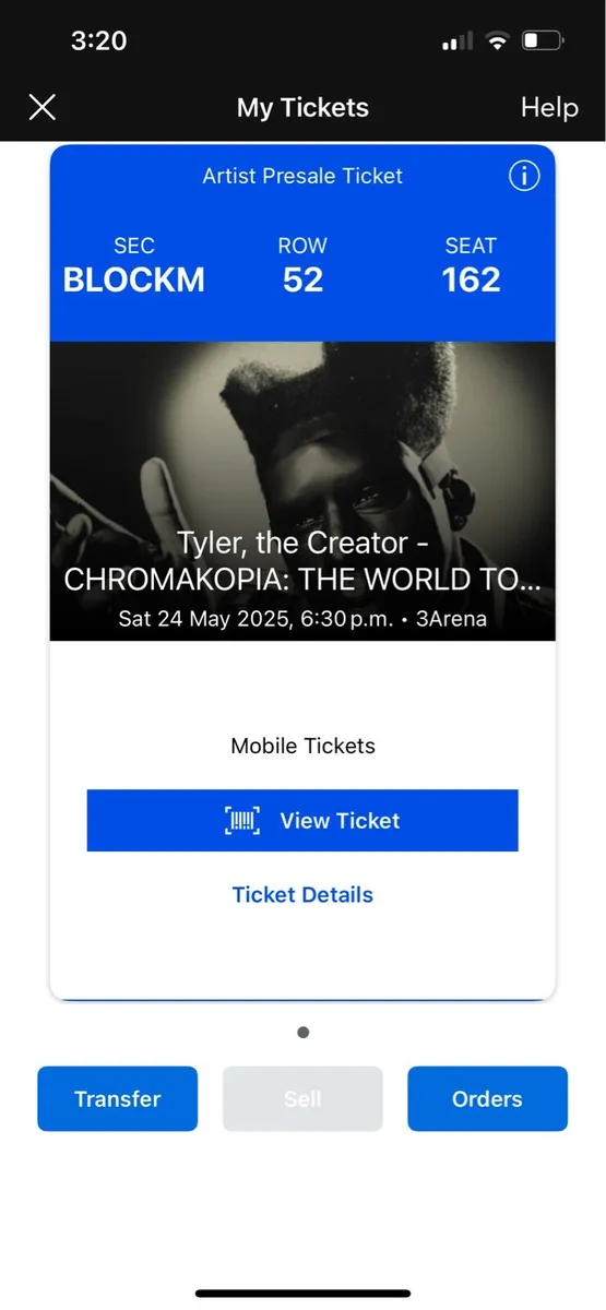 TYLER THE CREATOR TICKET