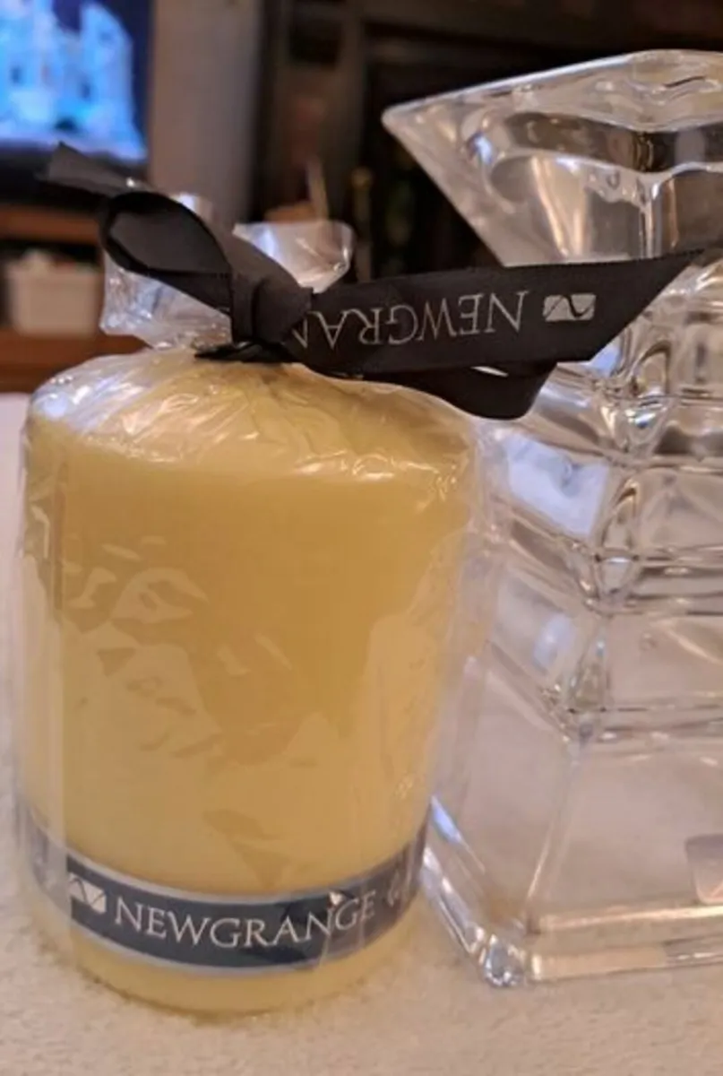 Crystal candle holder and candle NEW - Image 2