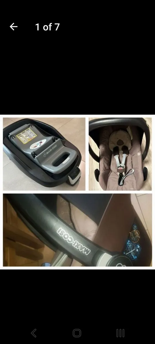 Maxi cosi pebble car seat and isofix family fix - Image 1