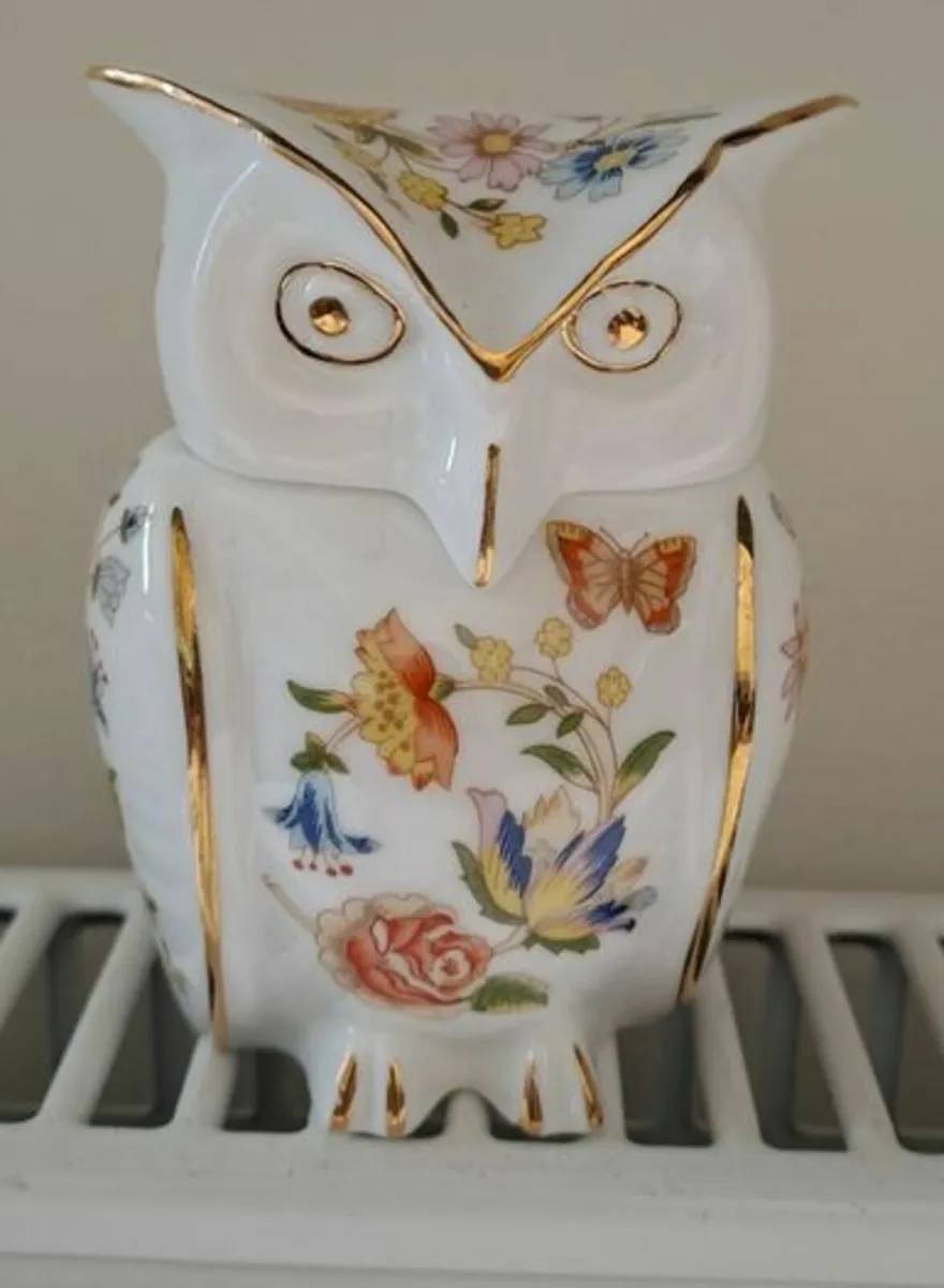 Aynsley Cottage Garden Owl Trinket box - Image 1