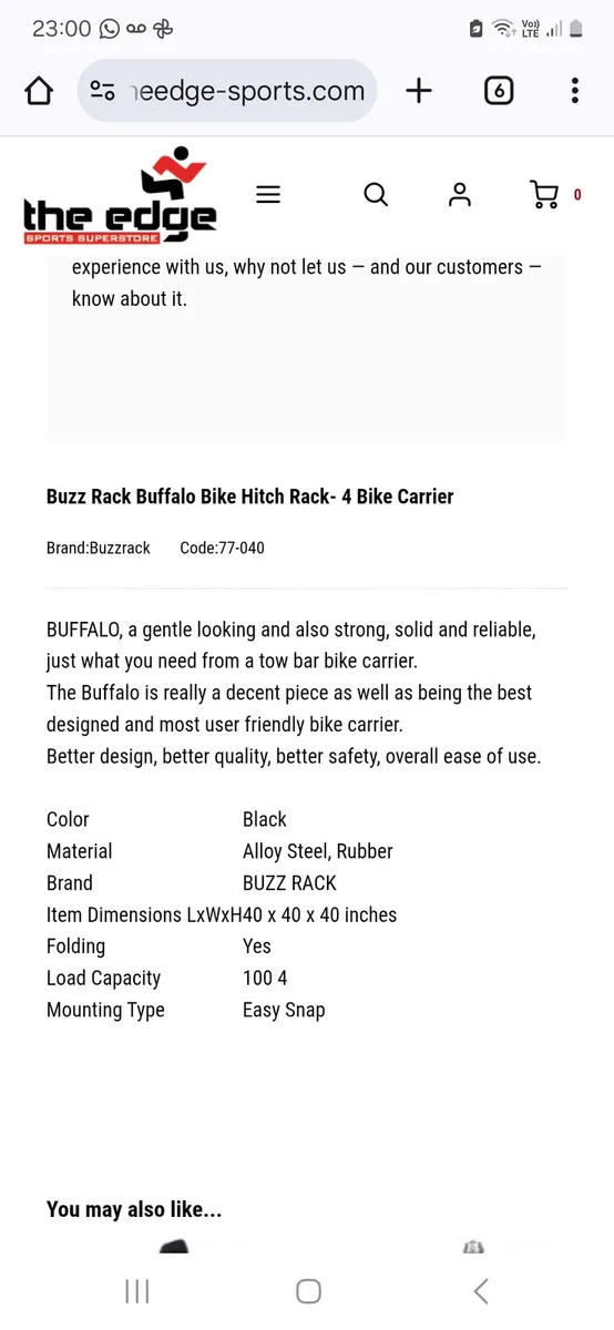 Buzz Bike Rack tow bar - Image 2