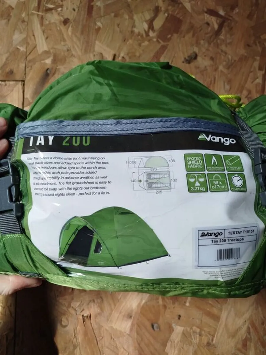 Vango Tay 200 (Camping Tent) & Nitestar 250 (Sleeping Bag) (Used once) - Image 1
