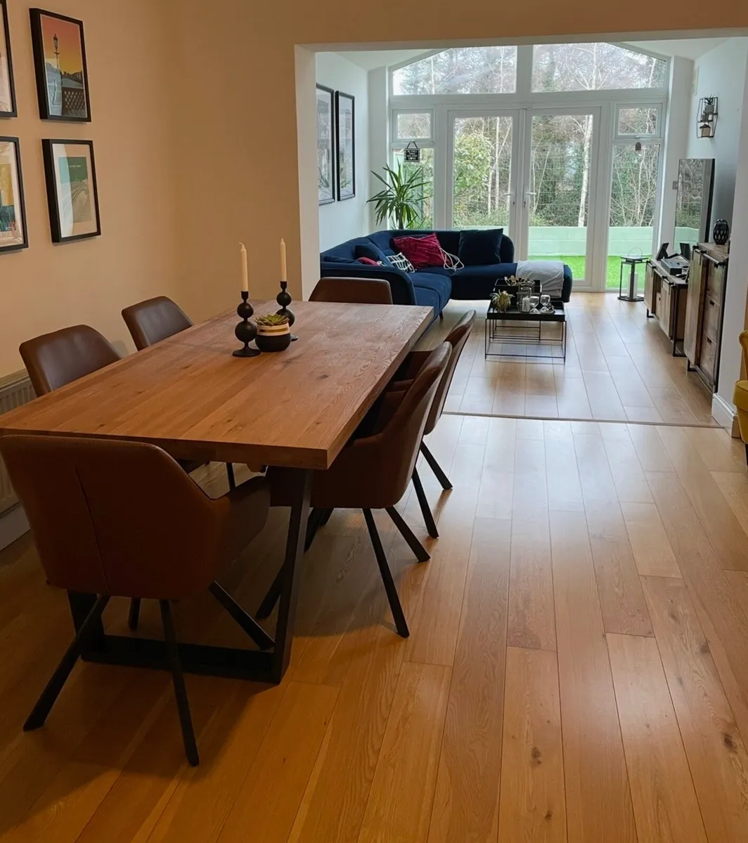 Dinning Table + 6 Leather Chairs - Image 3