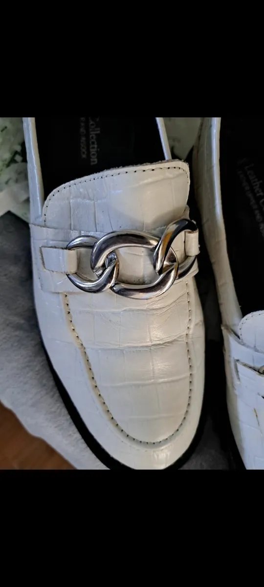 Ladies ivory loafers - Image 1