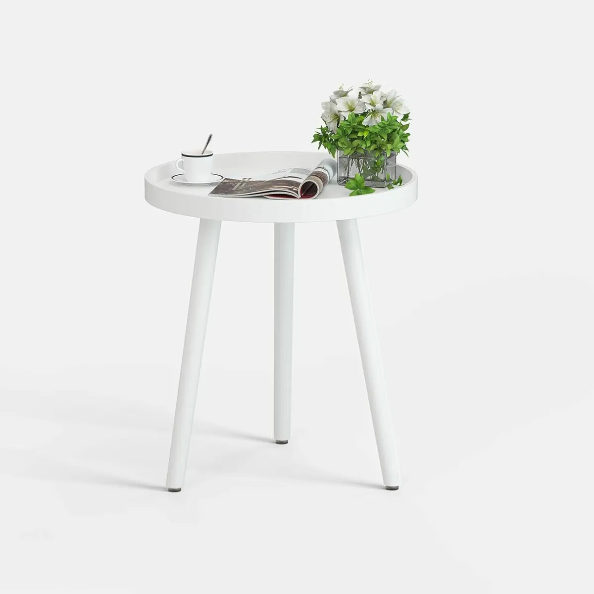 White Side Table of 2 Coffee Tray End Table - Image 4