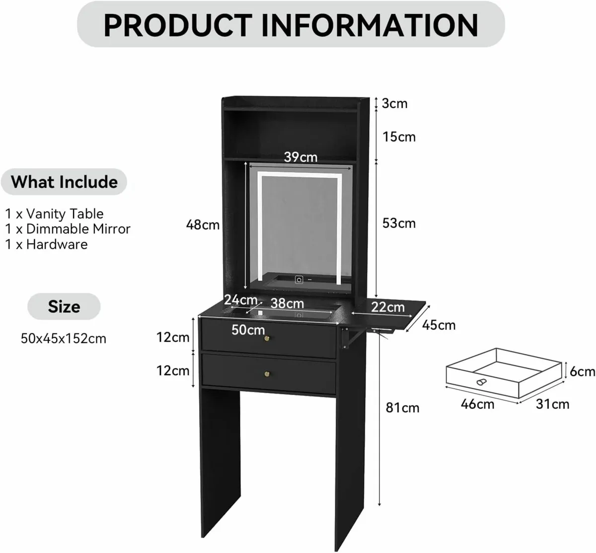 Dressing Table LED Lights, Vanity Table Mirror - Image 4