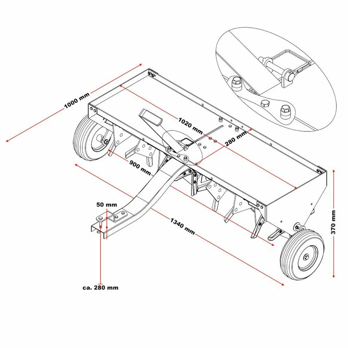 Lawn aerator 102cm .. Free Nationwide Delivery - Image 4