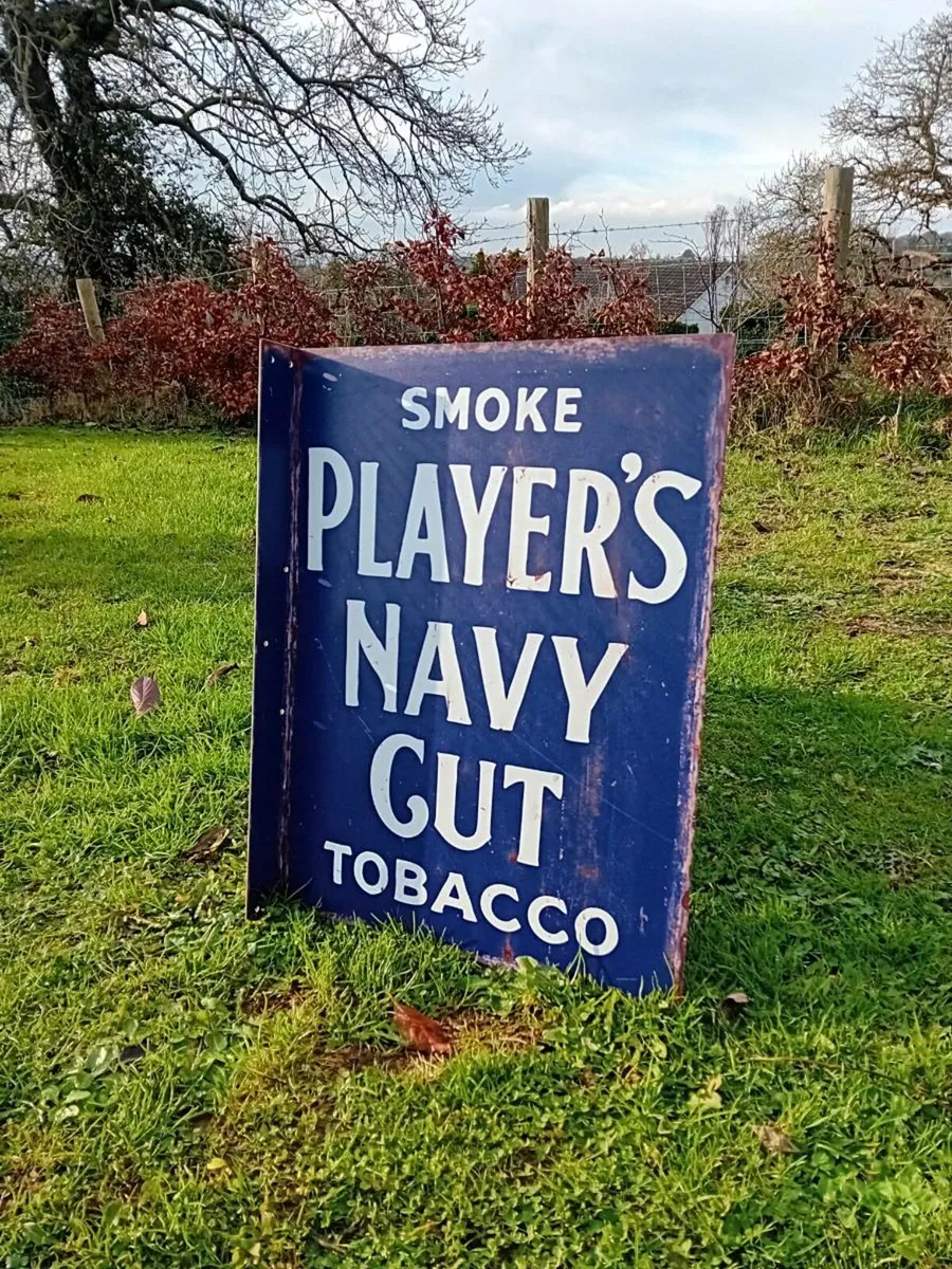Players Navy Cut Double Sided Tin Sign - Image 1