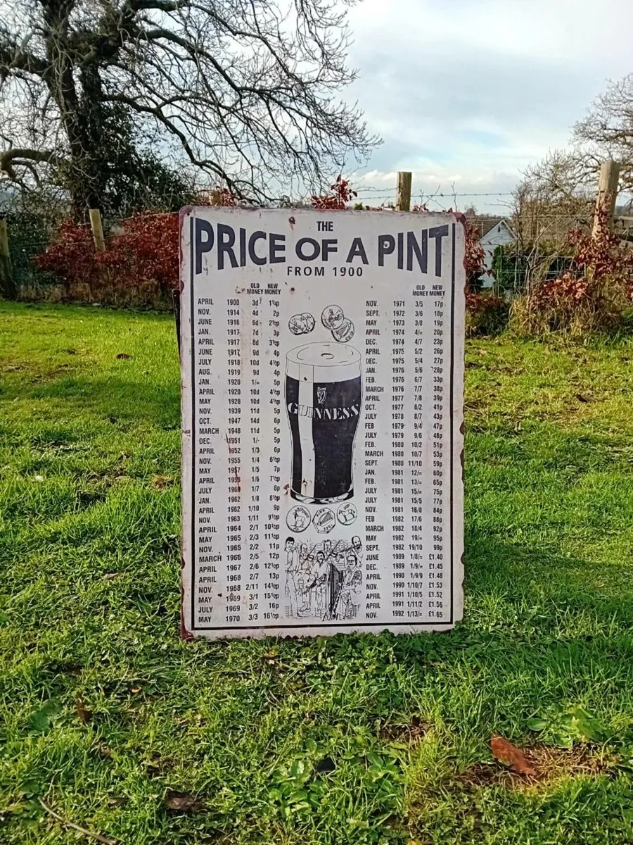Price of a Pint Tin Sign - Image 1