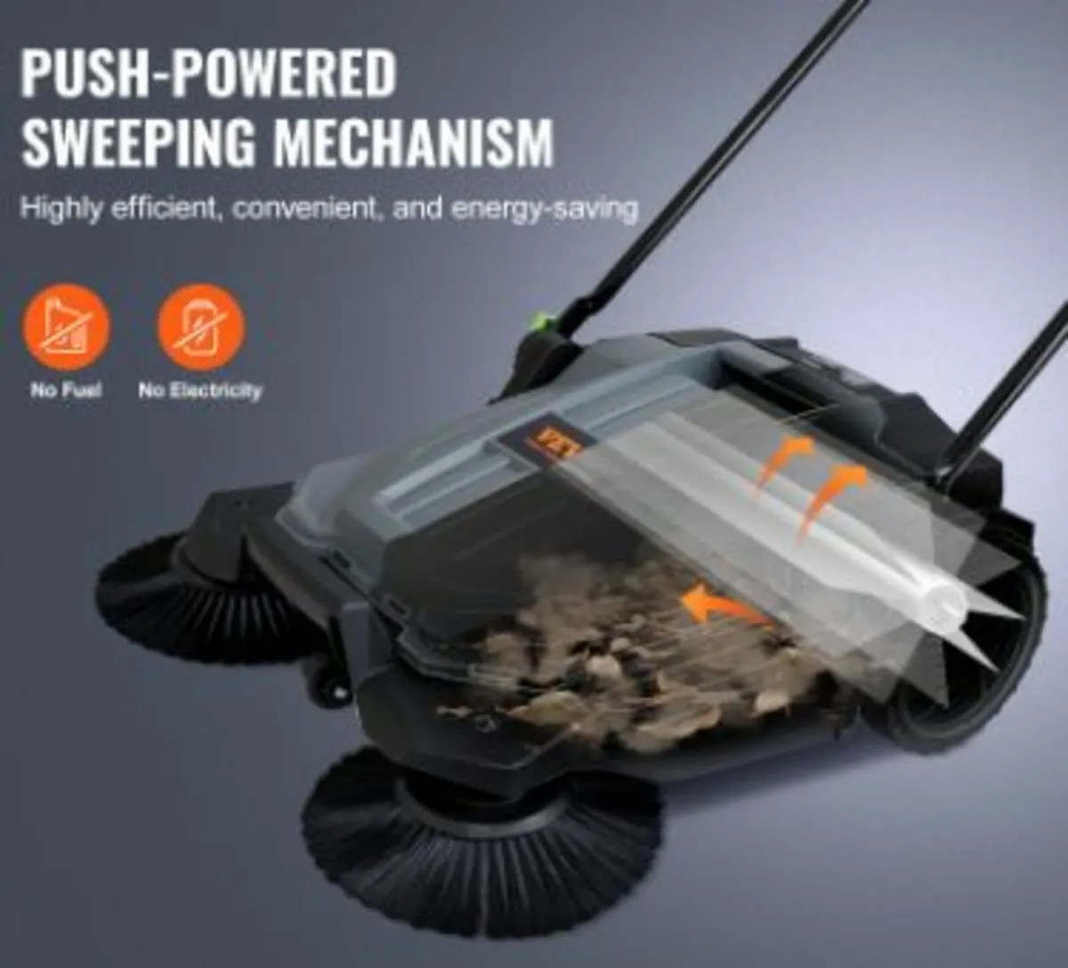 Walk-behind Hand Push Floor Sweeper, - Image 3